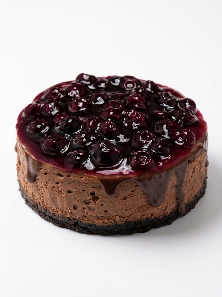 Cheesecake de chocolate con frutos rojos