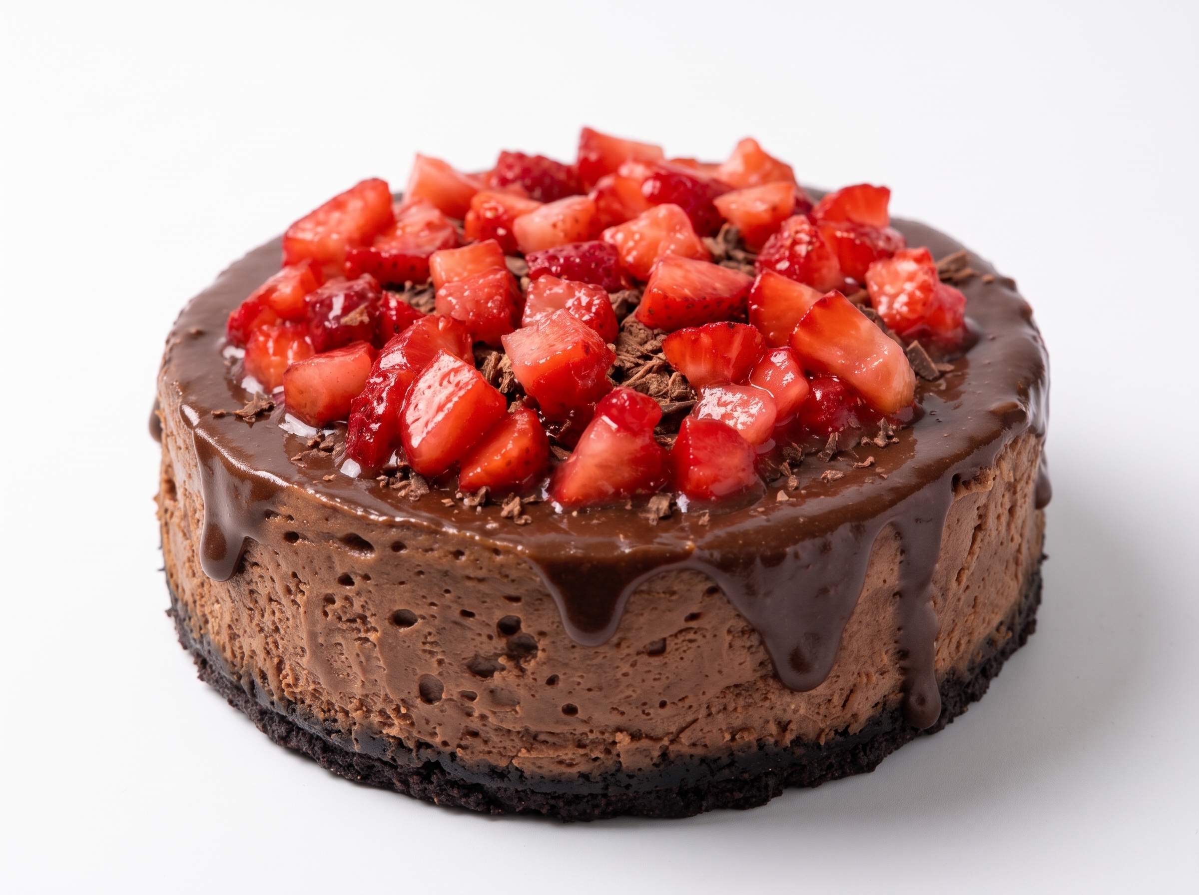 Cheesecake de chocolate con fresa