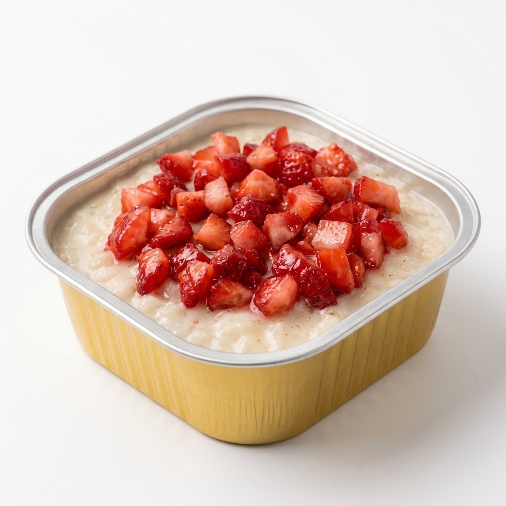 Arroz con leche con fresa