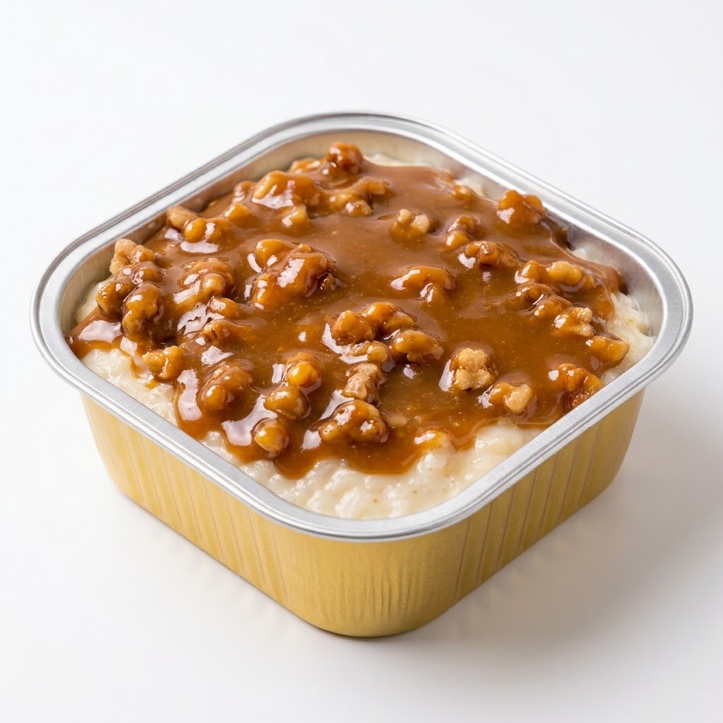 Arroz con leche con nuez caramelizada
